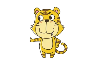 卡通小老虎PNG免抠插画素材可爱动物老虎插画贴图PNG免抠设计素材