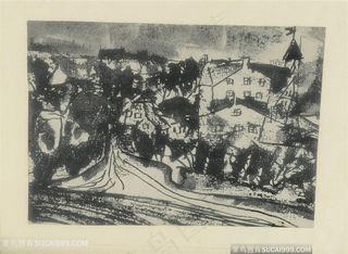 保罗克利手绘唯美乡村素描装饰画