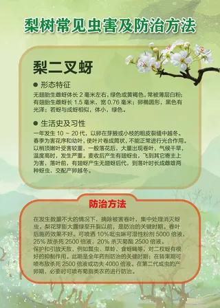 梨树常见虫害及防治方法海报