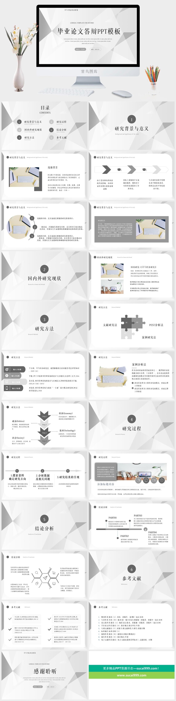 创意毕业论文答辩PPT模板