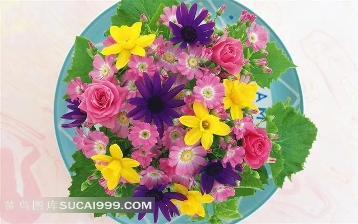 菊花玫瑰花花艺大餐图片
