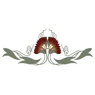 复古中国风国潮敦煌花纹花草插画手绘装饰小元素PSD素材