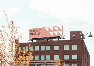 户外楼顶广告牌样机 户外广告牌样机 巨幅广告