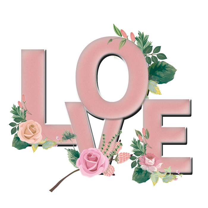 设计love字装饰情人节