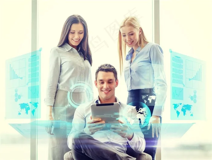 未来商业团队工作场景高清图片