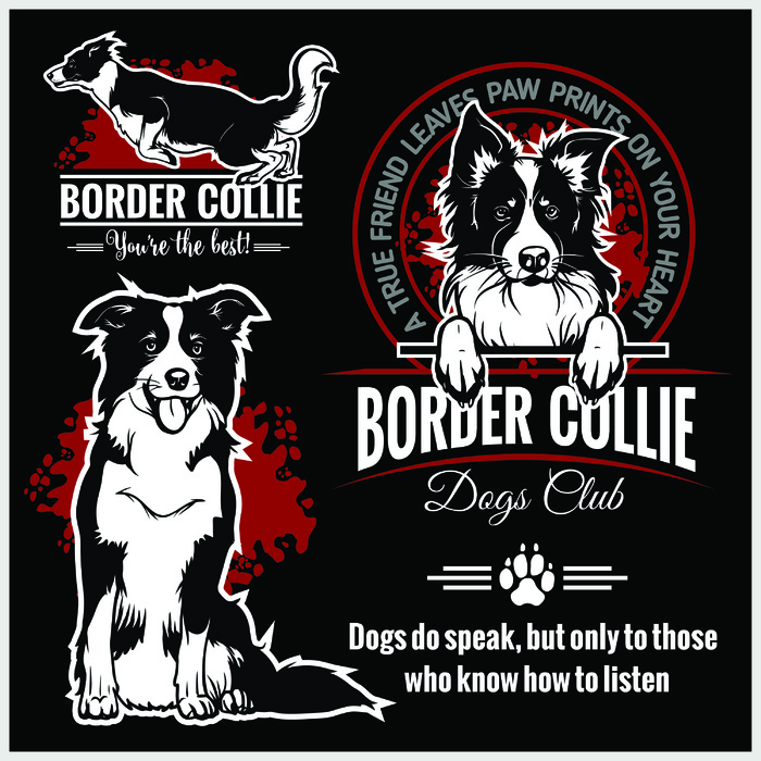 手绘大狗印刷衣服素材