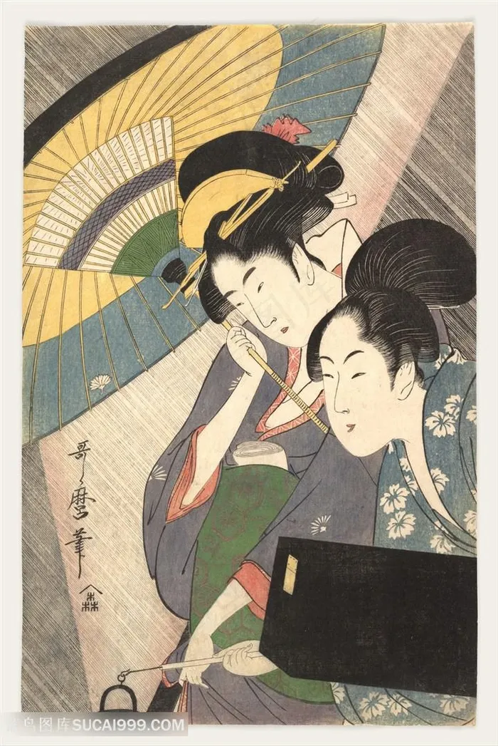 喜多川歌磨日系美女艺术挂画
