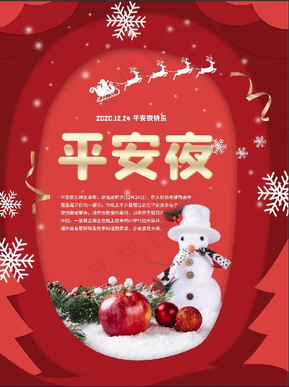 平安夜圣诞礼物盒摄影海报