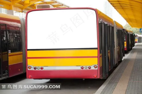 公交车空白广告牌图片