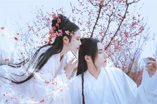 十里桃林古装美女图片