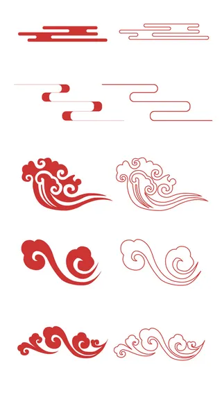 中国风古典式线条祥云纹底纹图案纹理装饰背景素材AI素材