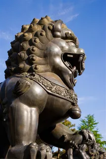 石狮铜狮造型故宫图片素材