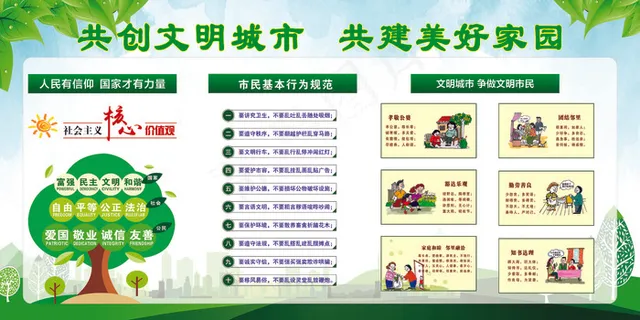 创文展板社会核心传文