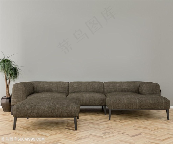 灰色沙发软装效果图