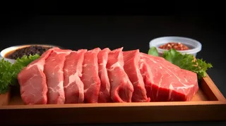 夏季现切牛肉片摄影