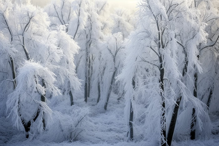 冬季雪景白雪雾凇覆盖摄影图 (4032x2688)