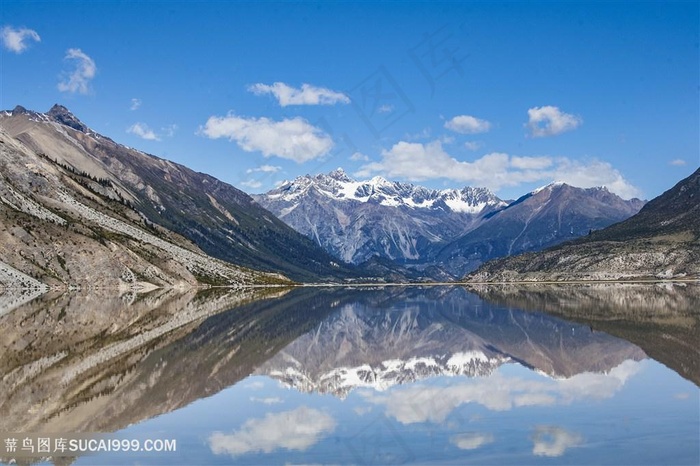 雪山湖水山峰高山