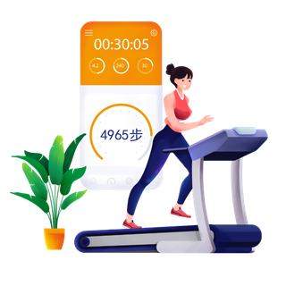 健身女人健康跑步机运动