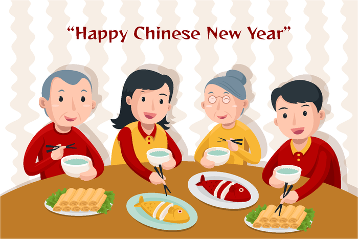 新年虎年中国风人物插画ai矢量模版下载