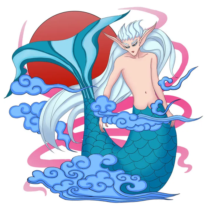 手绘山海经上古神兽夫诸凤凰麒麟青龙白虎朱雀玄武插画PSD素材