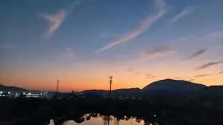 夕阳傍晚灯火夜晚