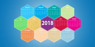 2018年日历全年表桌面图片