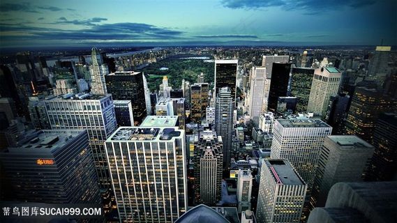 唯美建筑高楼大厦风景画