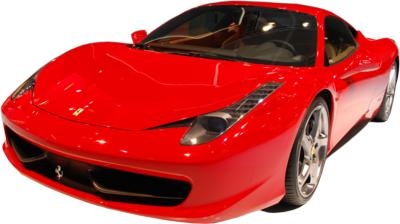 红色法拉利汽车 PNG免抠(400x224)