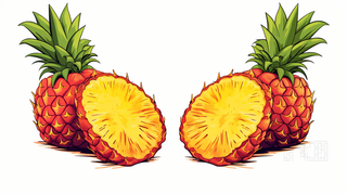 菠萝水果卡通插画