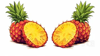 菠萝水果卡通插画