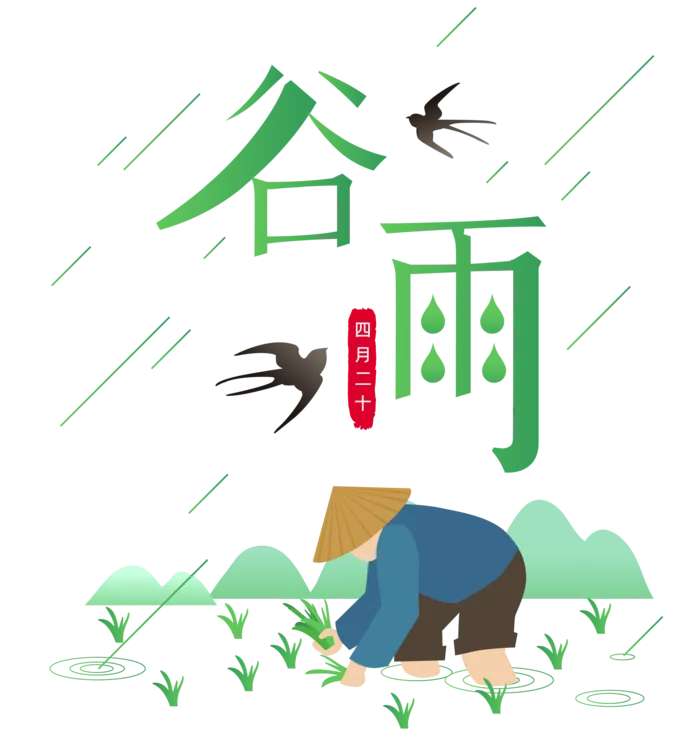 二十四节气谷雨农民插秧