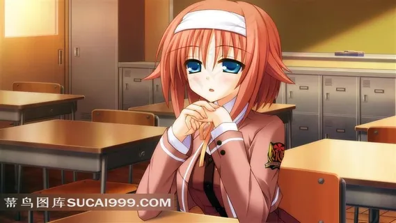 教室里的美少女插画