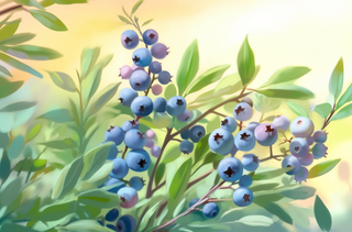 一串蓝莓插画