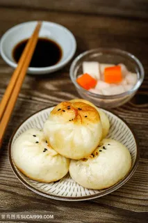 早餐包子摄影图片
