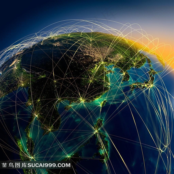 网络覆盖的地球