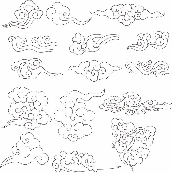 中国风矢量祥云cdr矢量模版下载