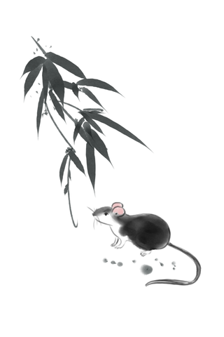 竹子水墨画中国风国画墨水书法竹子画