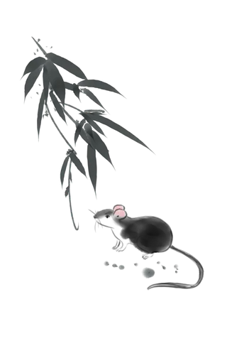 竹子水墨画中国风国画墨水书法竹子画