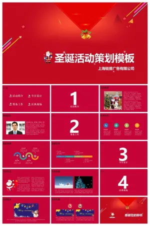 喜庆圣诞节活动策划PPT模板预览图