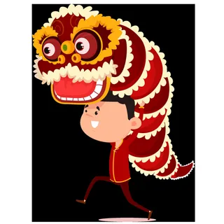 舞狮中秋节元素