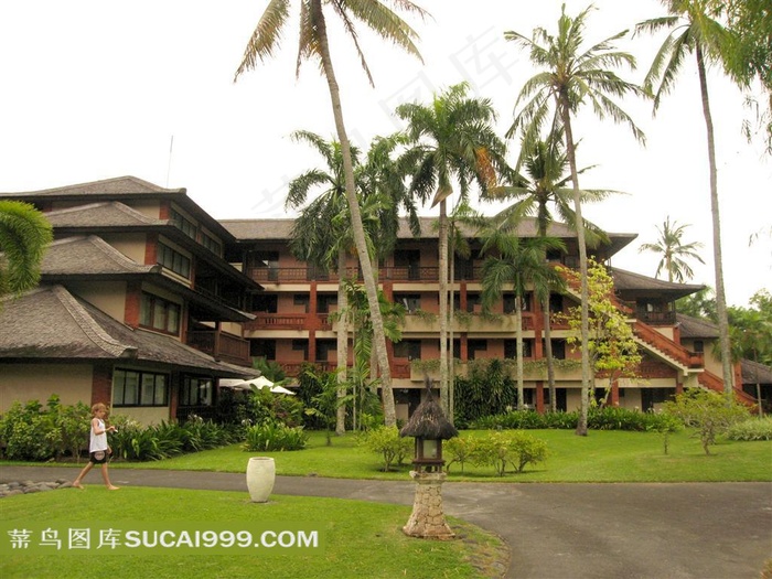 印尼热带风光巴厘岛旅游园林建筑