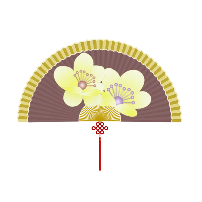 桃花扇子PNG免扣素材
