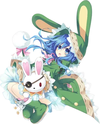 绿色小兔子装扮人物卡通