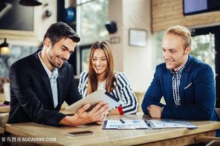 探讨的商务人士高清图片