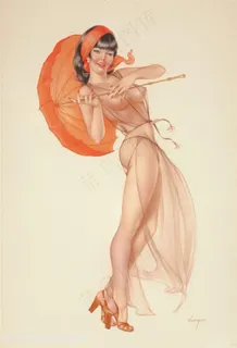 美人图拿着伞的美女插画 美人图拿着伞的美女插画