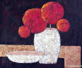 静物花卉花瓶插画