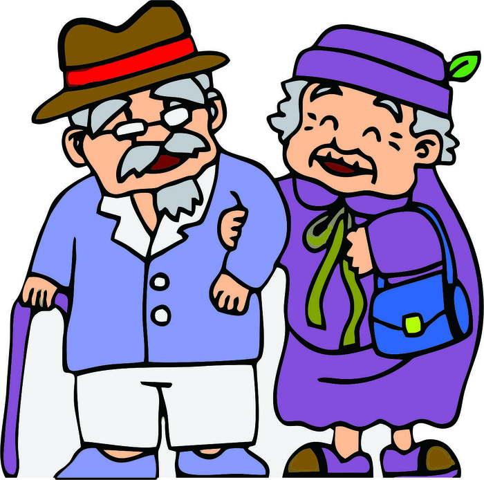 爷爷奶奶卡通老年人