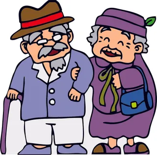 爷爷奶奶卡通老年人