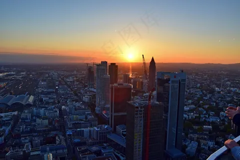 法兰克福城市日落景观图片 法兰克福城市日落景观图片