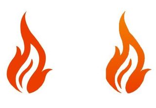 矢量火苗标志不干胶